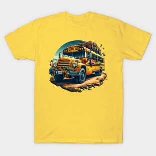 School Bus On An Adventurous Road Trip T-Shirt